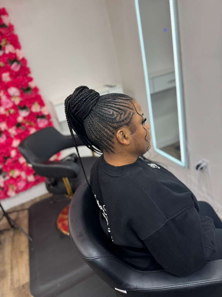 Client protective hairstyle by Melanie Hair Braiding